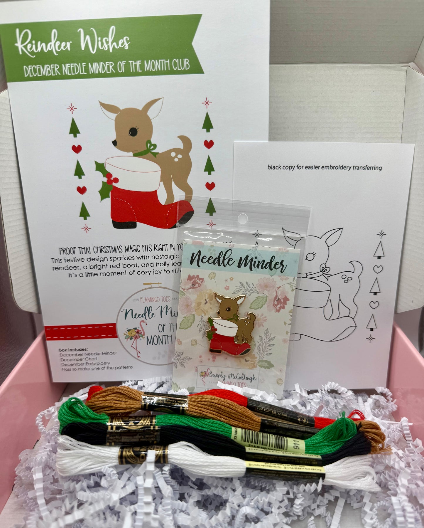 "Reindeer Wishes" Exclusive Needleminder Box by Flamingo Toes