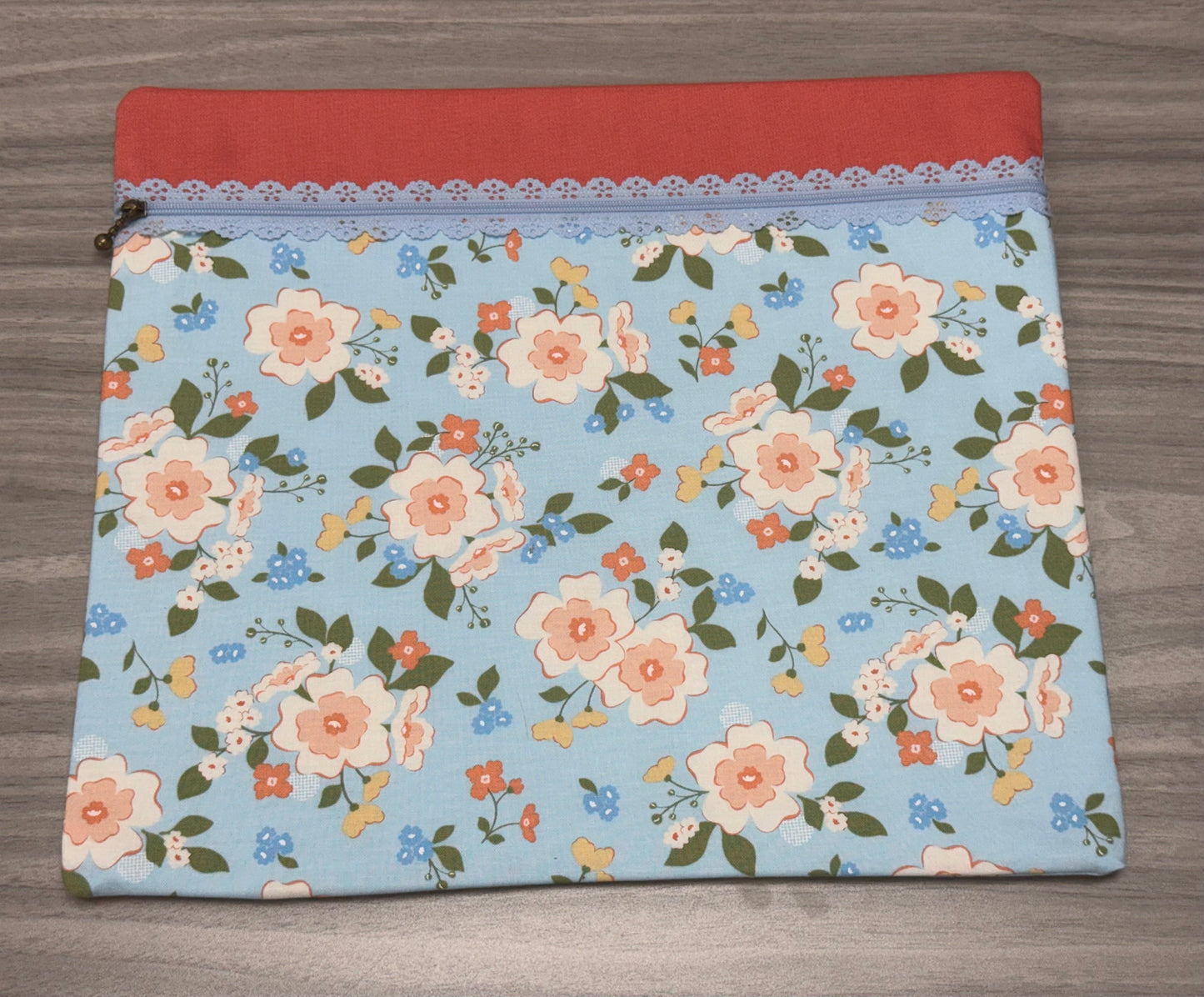 Blue Floral Traditional Project Bag-Millennial Fabrics-Millennial Fabrics