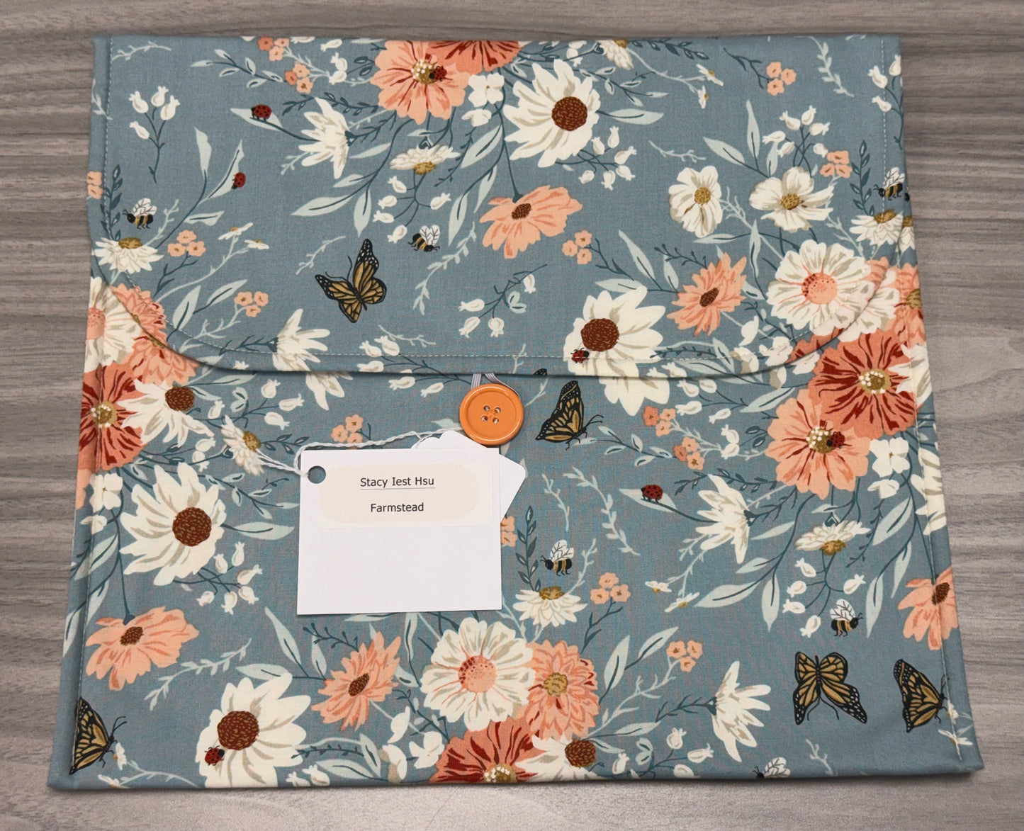 Blue Farmstead Envelope Project Bag-Millennial Fabrics-Millennial Fabrics
