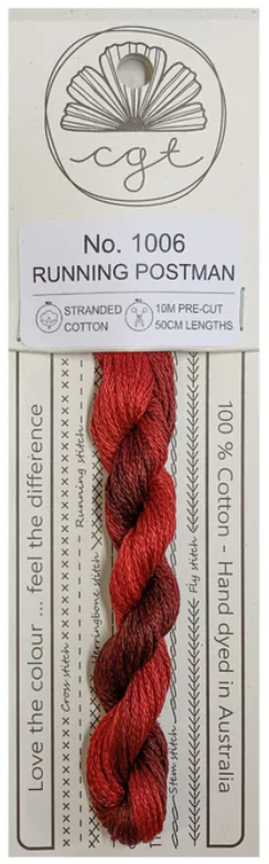 1006 Running Postman | 6 Strand Embroidery Floss by Cottage Garden Threads