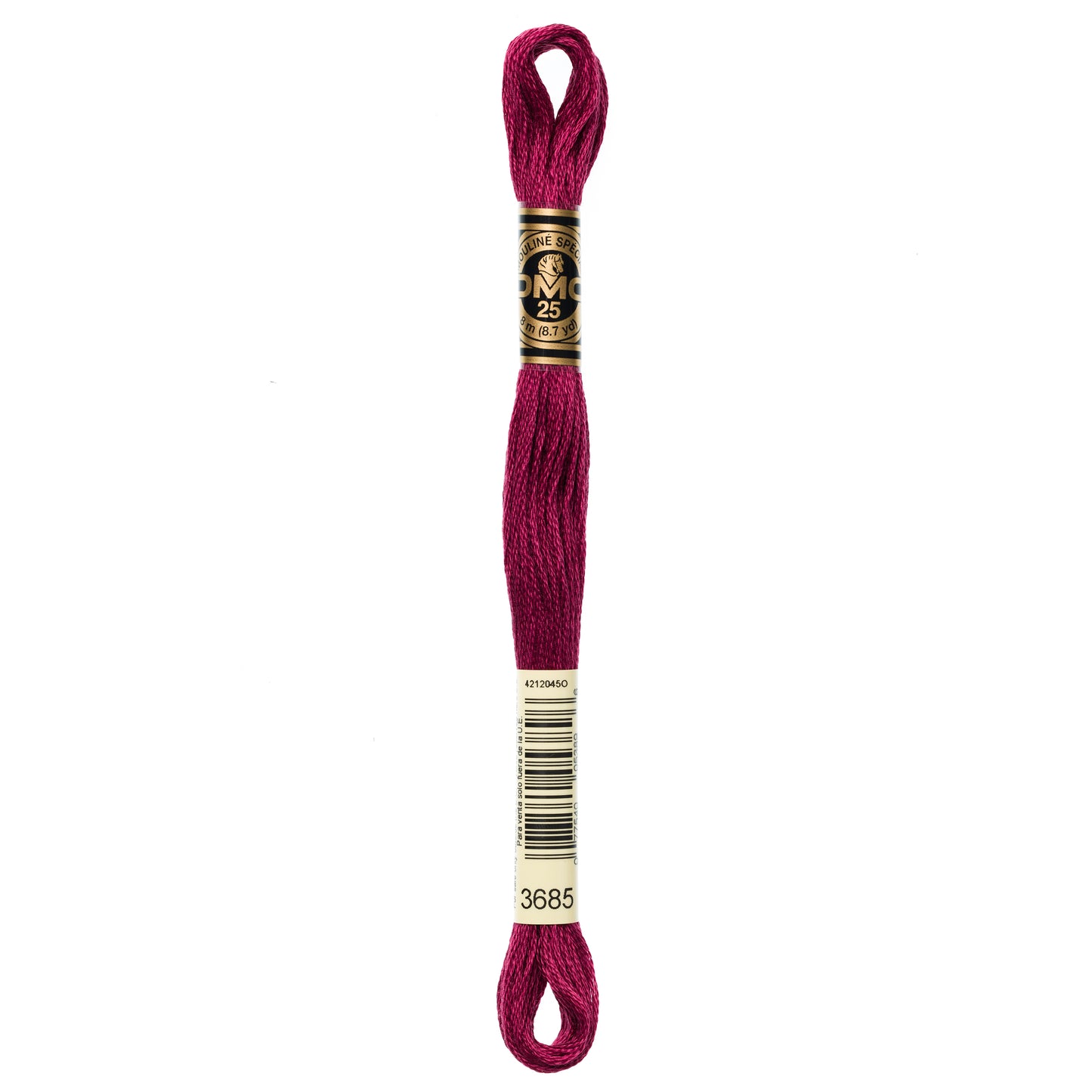 DMC 6 Strand Cotton Embroidery Floss #3685 - Mauve Very Dark-Cross Stitch-DMC Floss-Millennial Fabrics