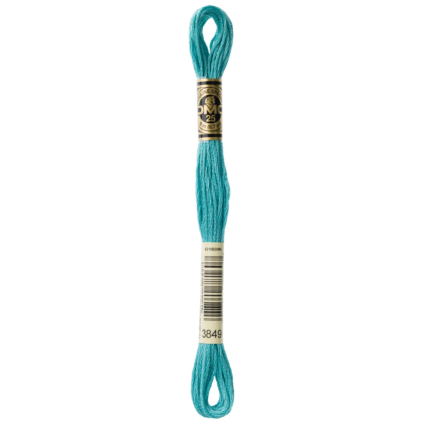 DMC 6 Strand Cotton Embroidery Floss #3849 - Teal Green Light-Cross Stitch-DMC Floss-Millennial Fabrics