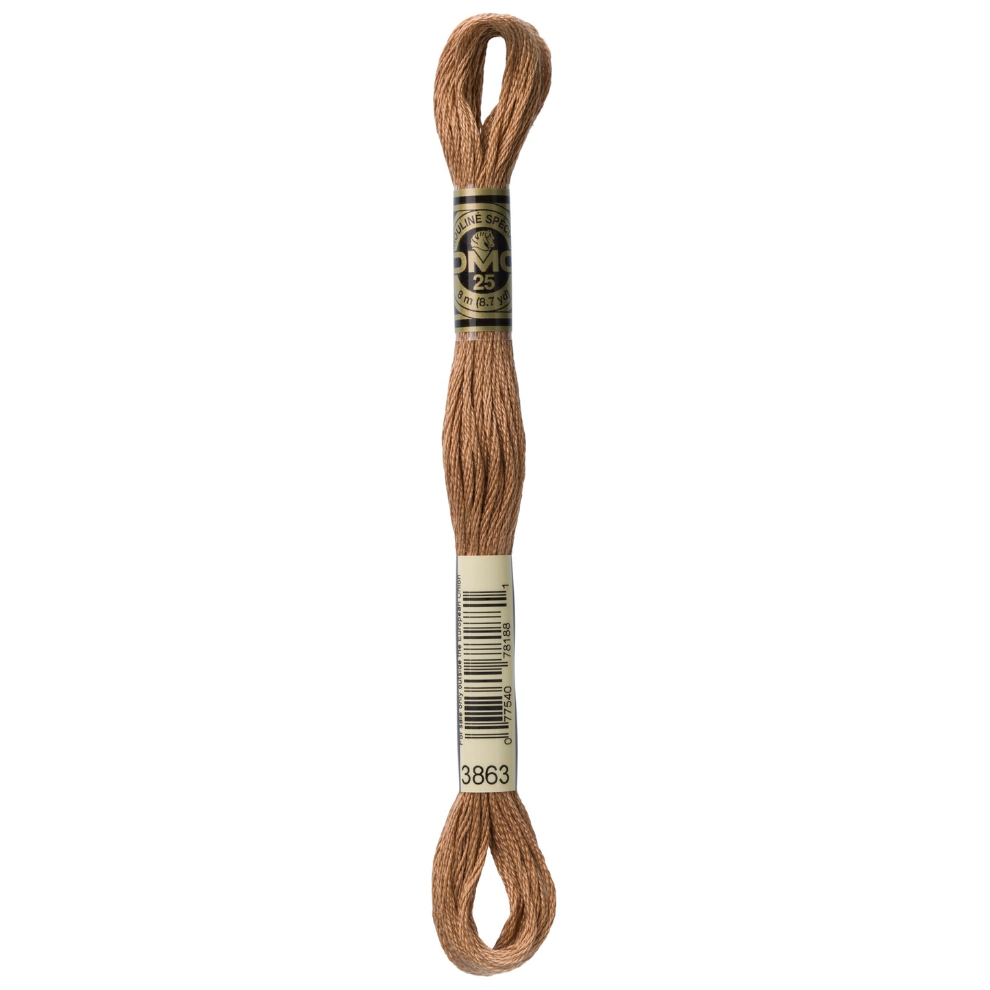 DMC 6 Strand Cotton Embroidery Floss #3863 - Mocha Beige Medium-Cross Stitch-DMC Floss-Millennial Fabrics