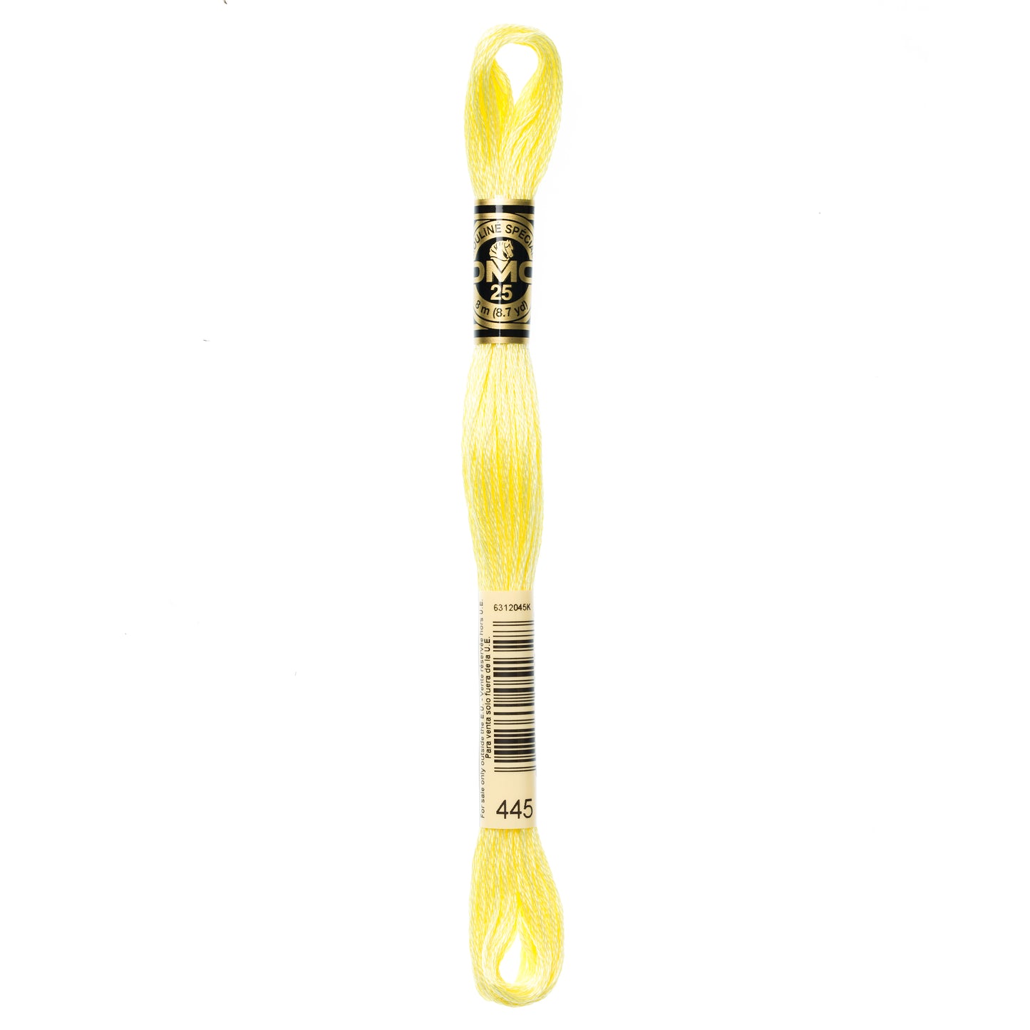 DMC 6 Strand Cotton Embroidery Floss #445 - Lemon Light-Cross Stitch-DMC Floss-Millennial Fabrics