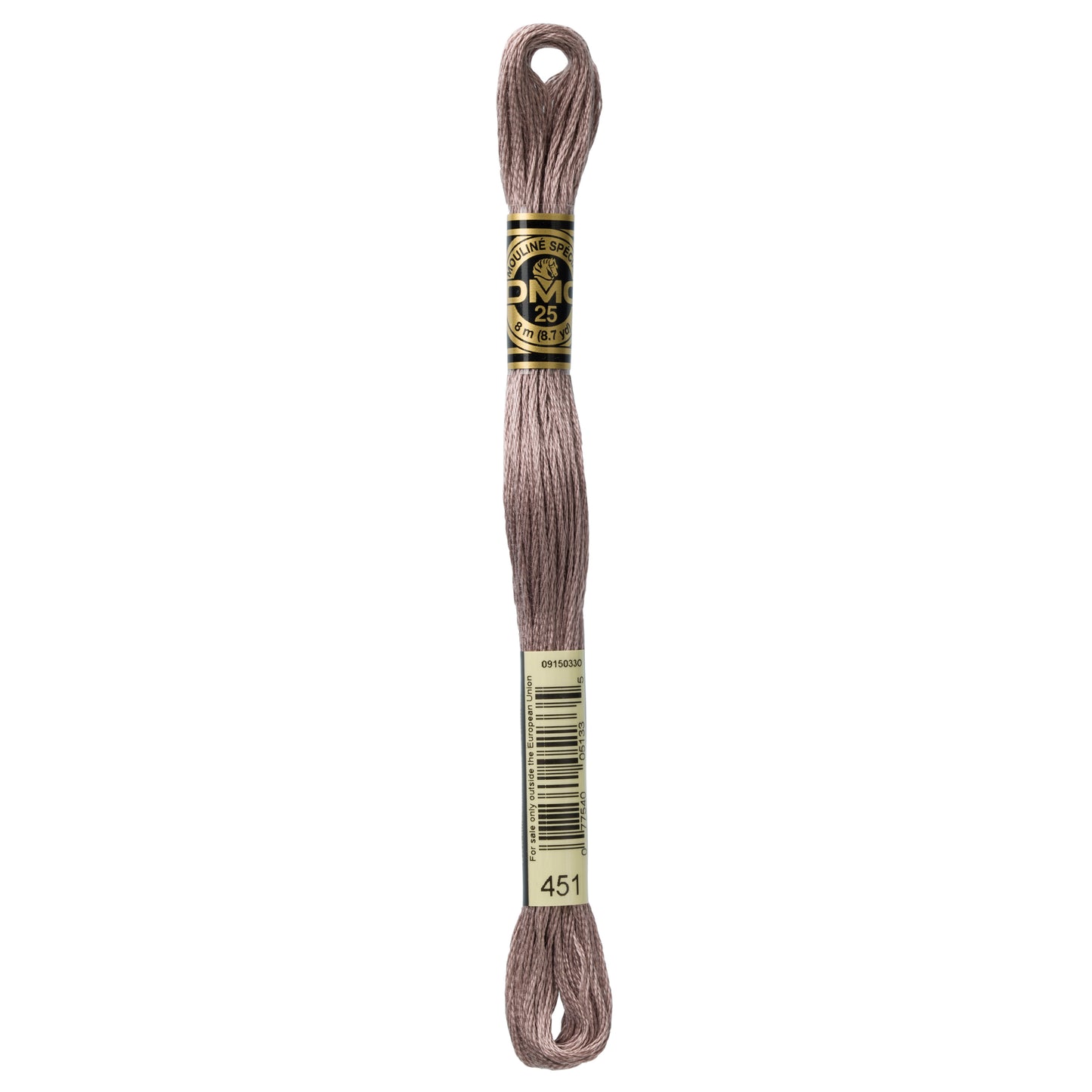 DMC 6 Strand Cotton Embroidery Floss #451 - Shell Gray Dark-Cross Stitch-DMC Floss-Millennial Fabrics