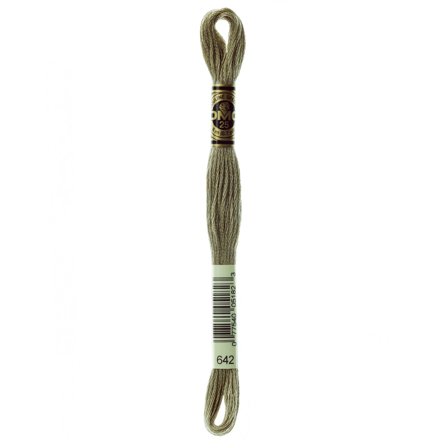 DMC 6 Strand Cotton Embroidery Floss #642 - Beige Gray Dark-Cross Stitch-DMC Floss-Millennial Fabrics