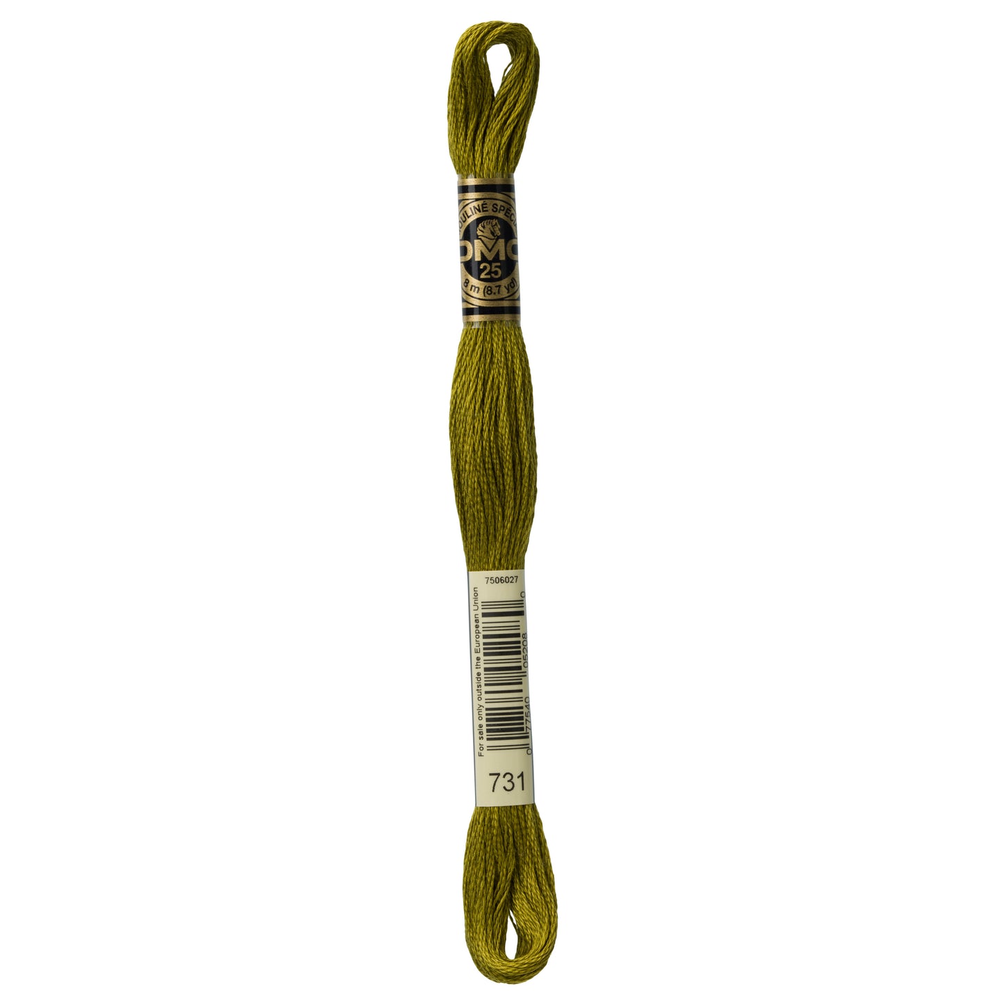 DMC 6 Strand Cotton Embroidery Floss #731 - Olive Green Dark-Cross Stitch-DMC Floss-Millennial Fabrics