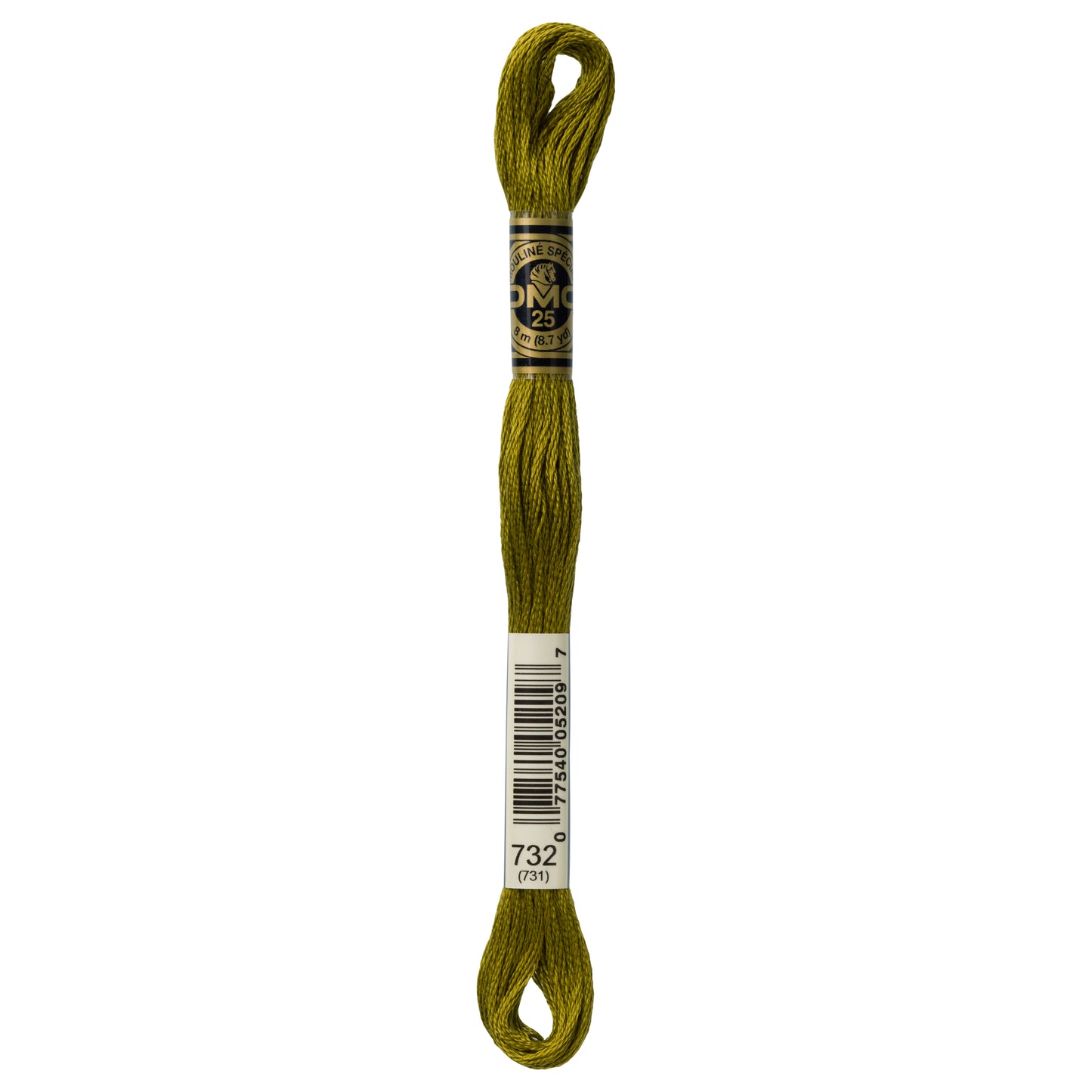 DMC 6 Strand Cotton Embroidery Floss #732 - Olive Green-Cross Stitch-DMC Floss-Millennial Fabrics