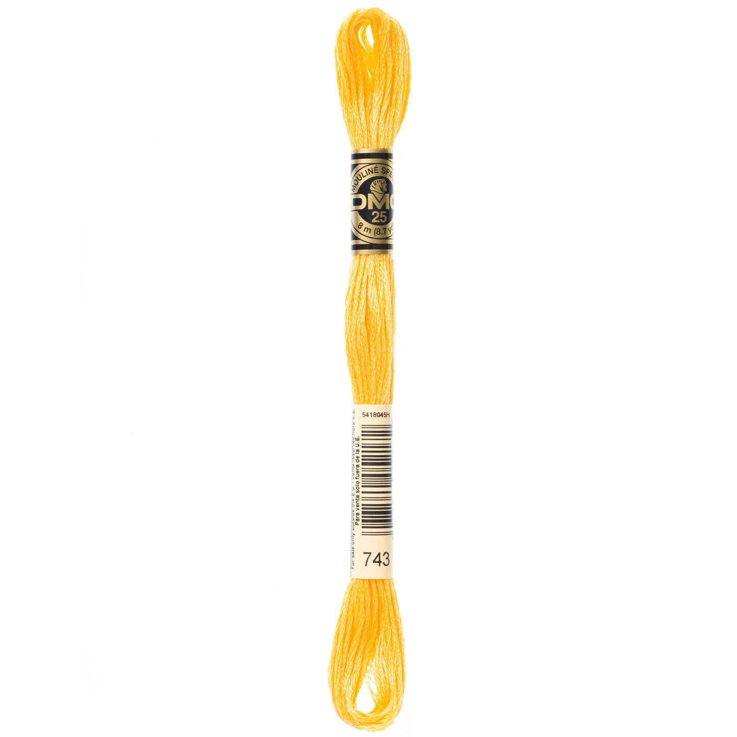 DMC 6 Strand Cotton Embroidery Floss #743 - Yellow Medium-Cross Stitch-DMC Floss-Millennial Fabrics