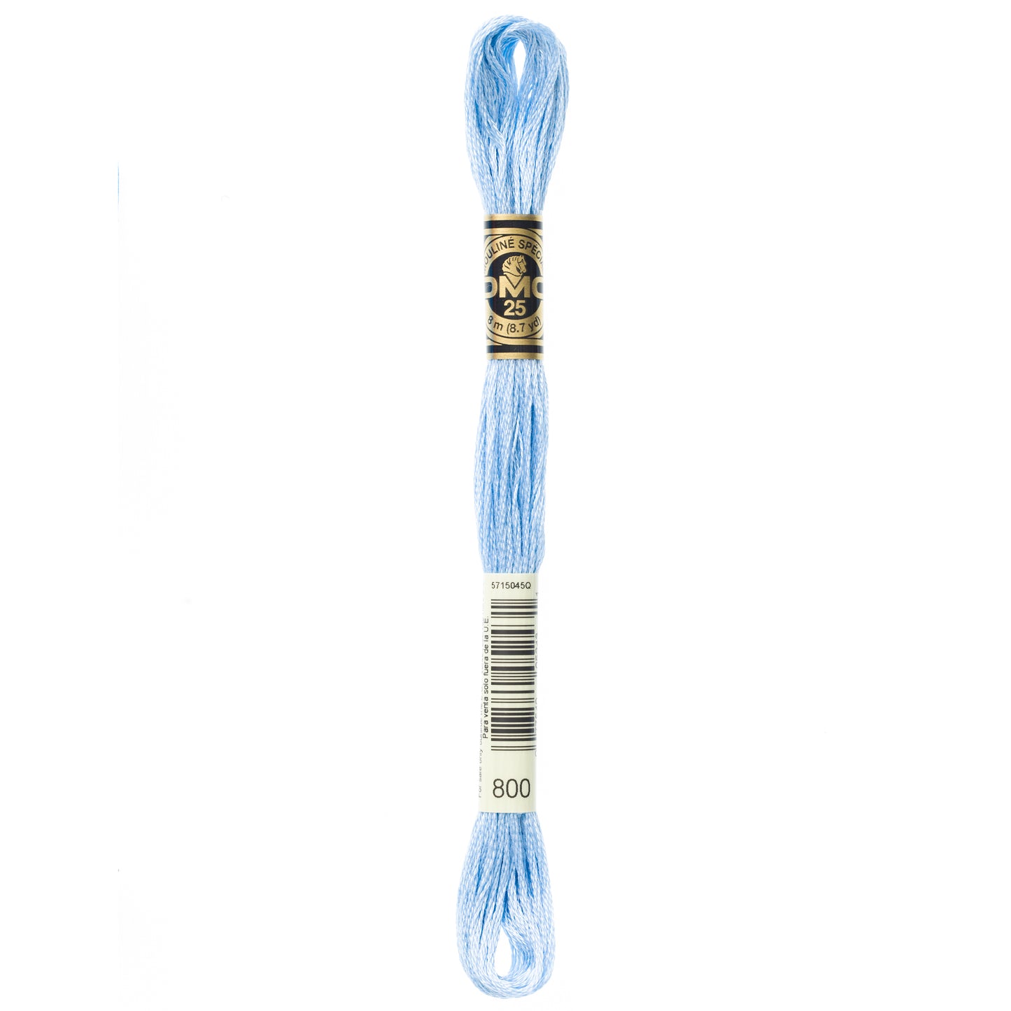DMC 6 Strand Cotton Embroidery Floss #800 - Delft Blue Pale-Cross Stitch-DMC Floss-Millennial Fabrics