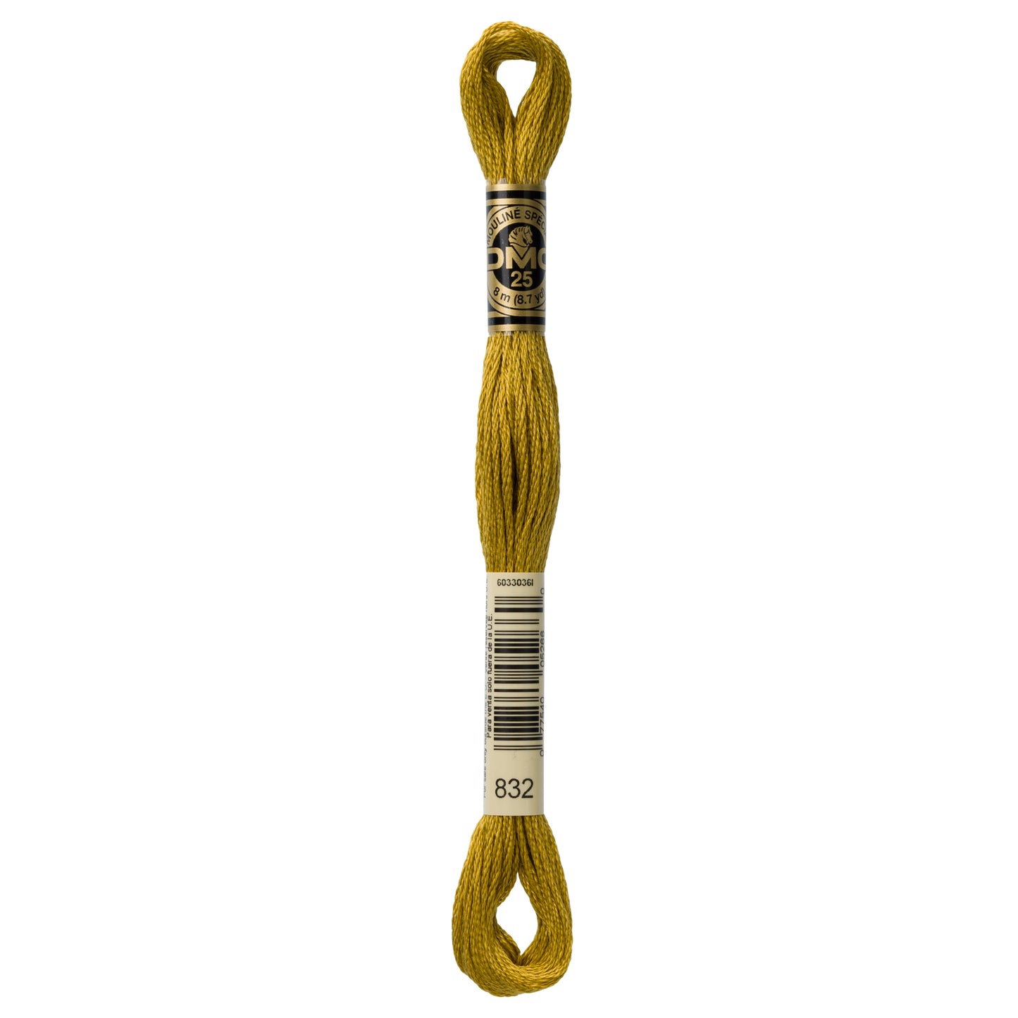 DMC 6 Strand Cotton Embroidery Floss #832 - Golden Olive-Cross Stitch-DMC Floss-Millennial Fabrics
