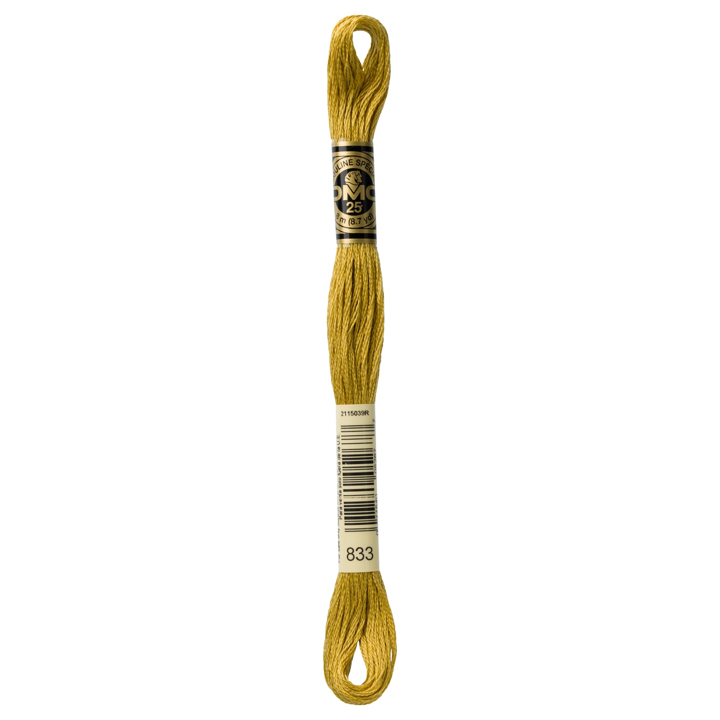 DMC 6 Strand Cotton Embroidery Floss #833 - Golden Olive Light-Cross Stitch-DMC Floss-Millennial Fabrics