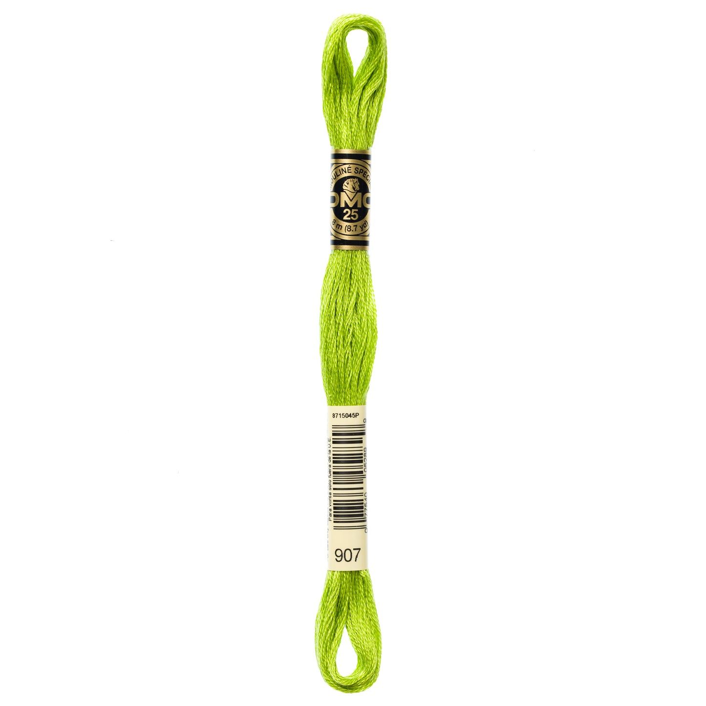 DMC 6 Strand Cotton Embroidery Floss #907 - Parrot Green Light-Cross Stitch-DMC Floss-Millennial Fabrics
