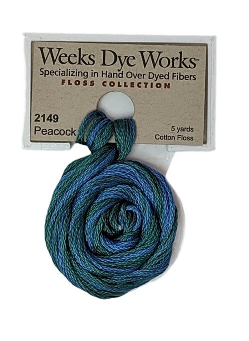 2149 Peacock | Weeks Dye Works 6 Strand Floss-Cross Stitch-Weeks Dye Works-Millennial Fabrics