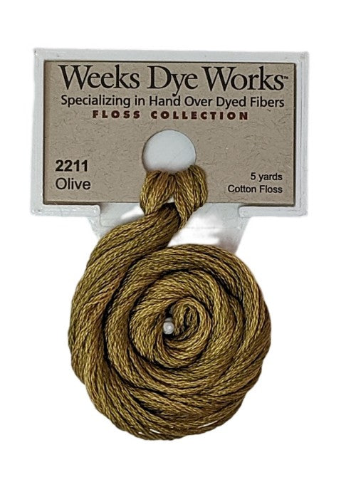 2211 Olive | Weeks Dye Works 6 Strand Floss-Cross Stitch-Weeks Dye Works-Millennial Fabrics