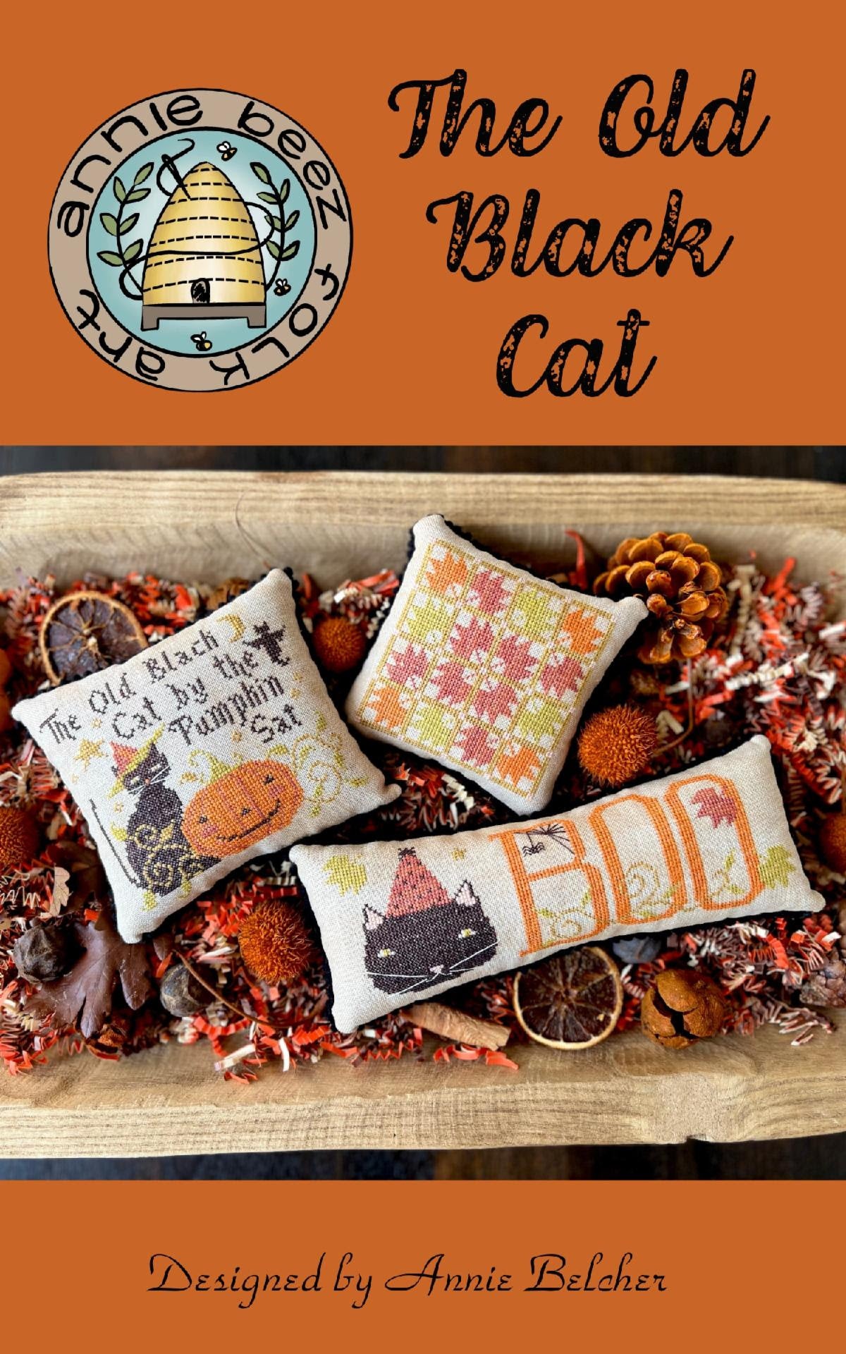 The Old Black Cat by Annie Beez Folk Art