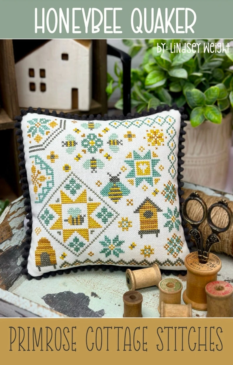 (Ready, Set, Stitch Kit) Honeybee Quaker by Primrose Cottage Stitches