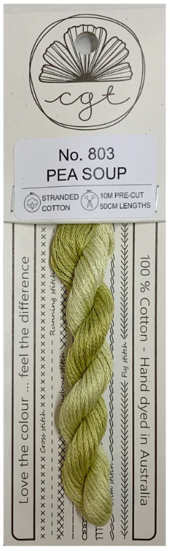 803 Pea Soup | 6 Strand Embroidery Floss by Cottage Garden Threads