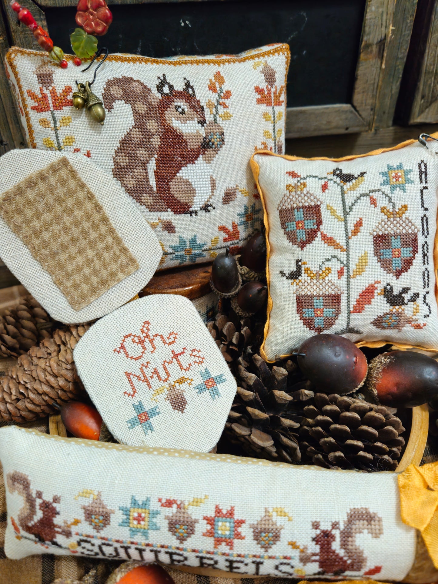 ✩Preorder✩ Acorn Thieves by Quaint Rose Needlearts