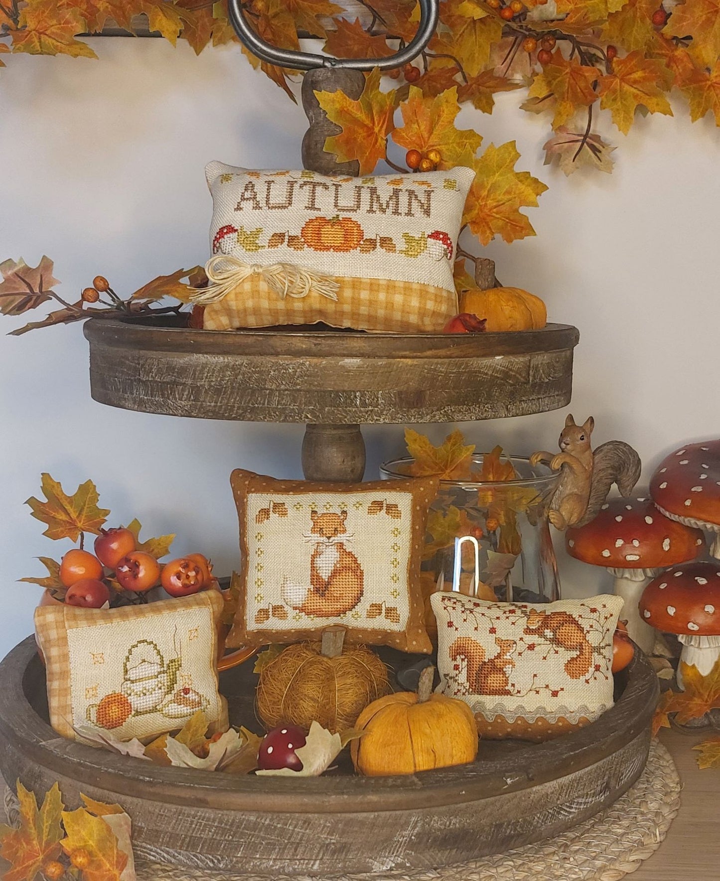 Autumn Set Pillows by Serenita di Campagna for Needlework Marketplace