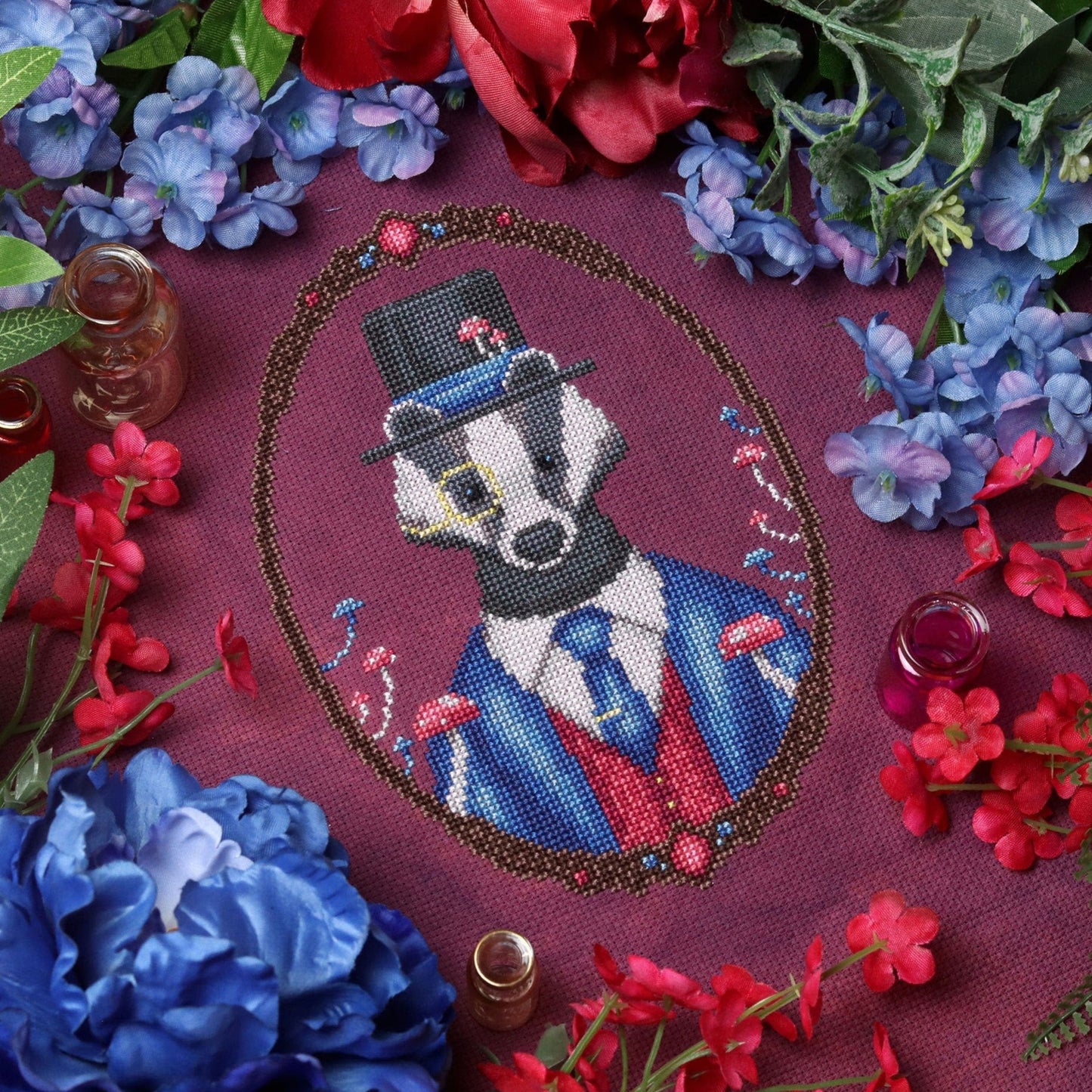 Badger Gentleman by Fine Frog Stitching for Needlework Marketplace