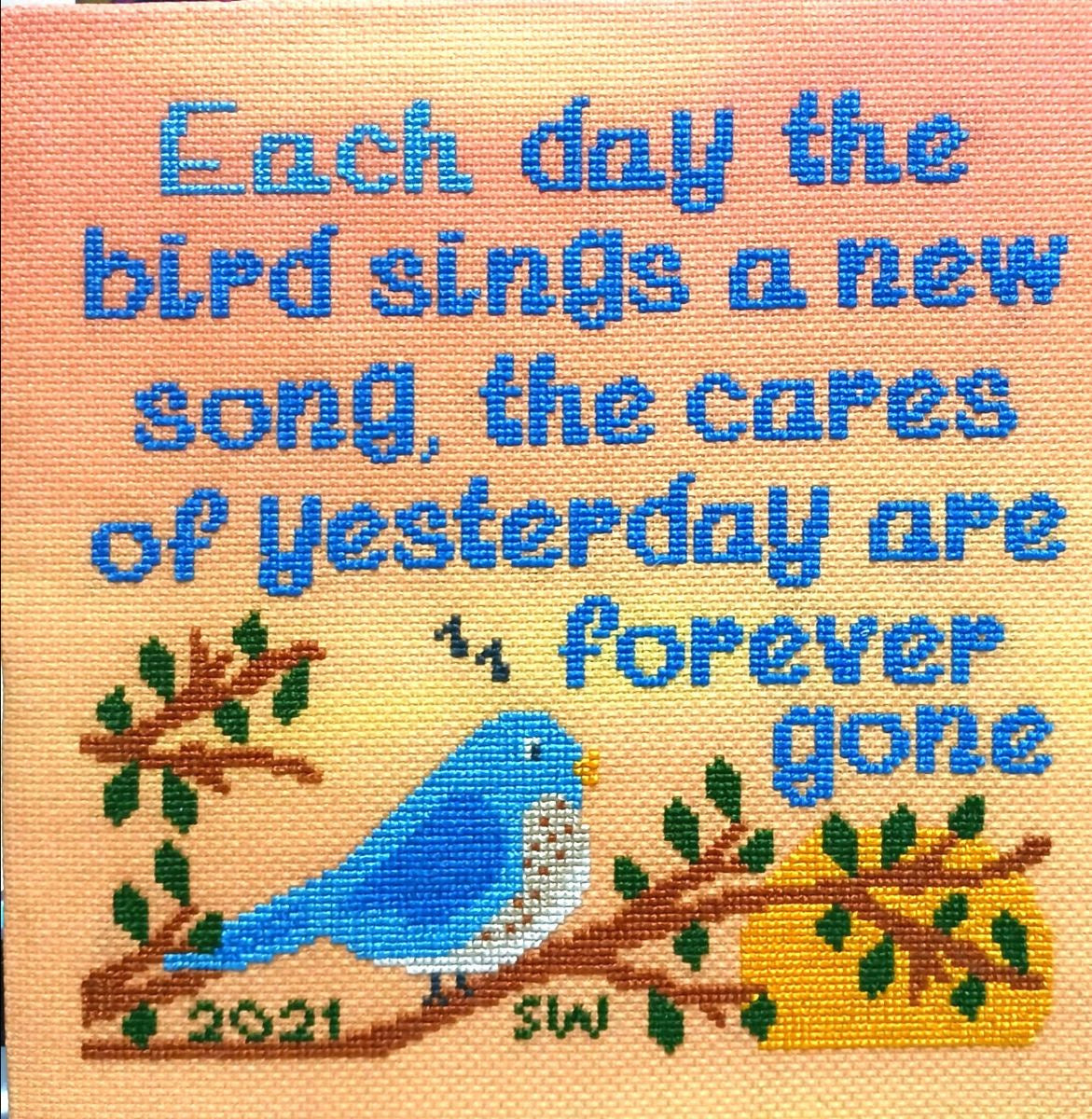 Blue Bird Serenade by Sister Lou Stitches for Needlework Marketplace