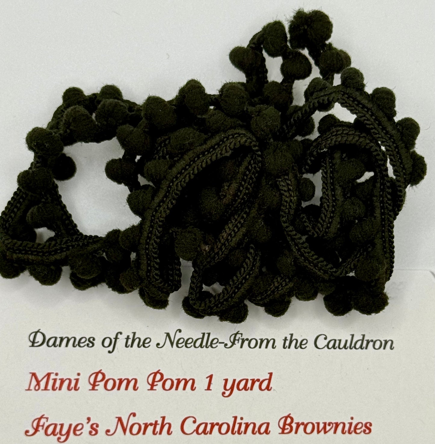 "Faye's North Carolina Brownies" Mini Pom Pom Trim by Dames of the Needle