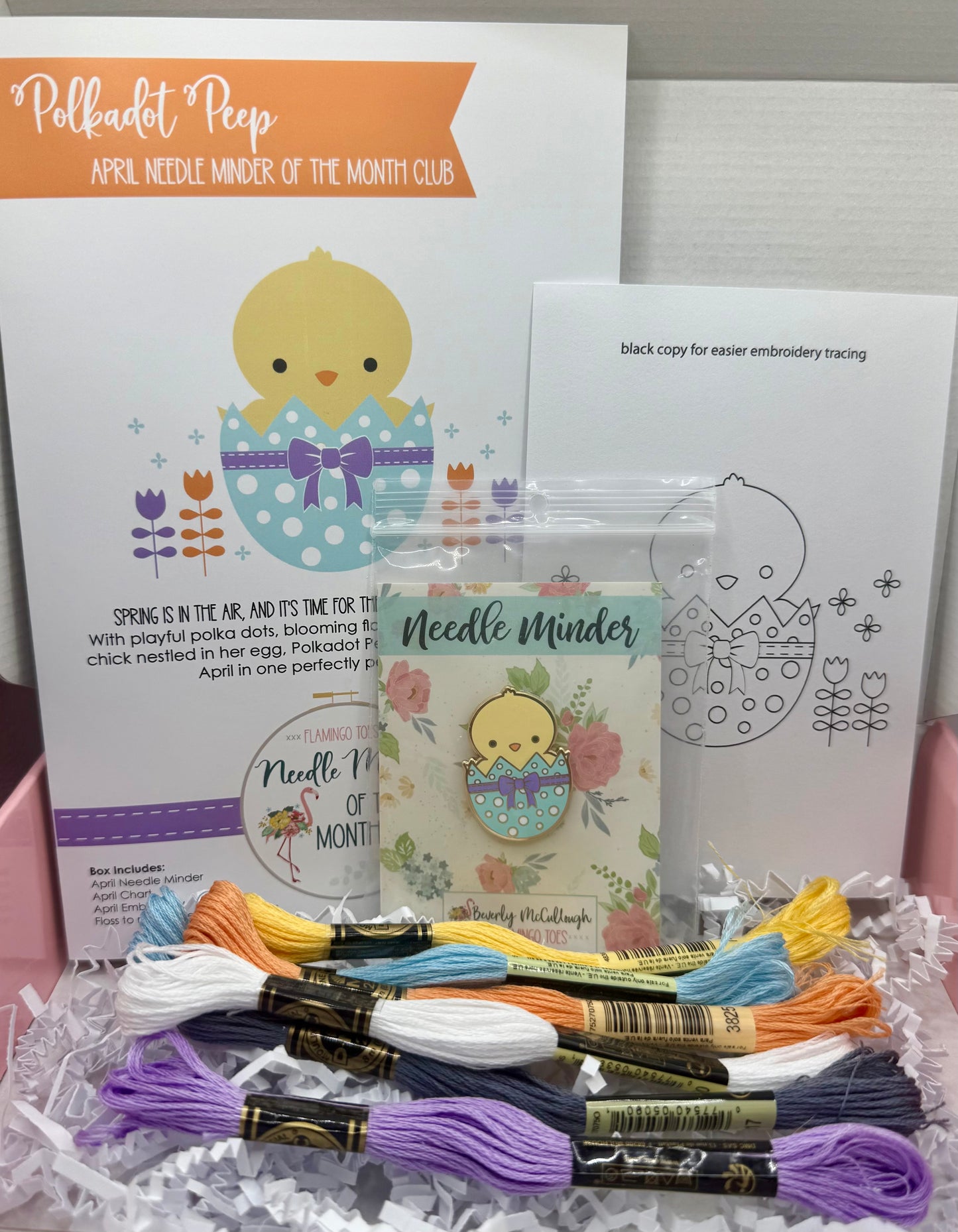 "Polkadot Peep" Exclusive Needleminder Box by Flamingo Toes