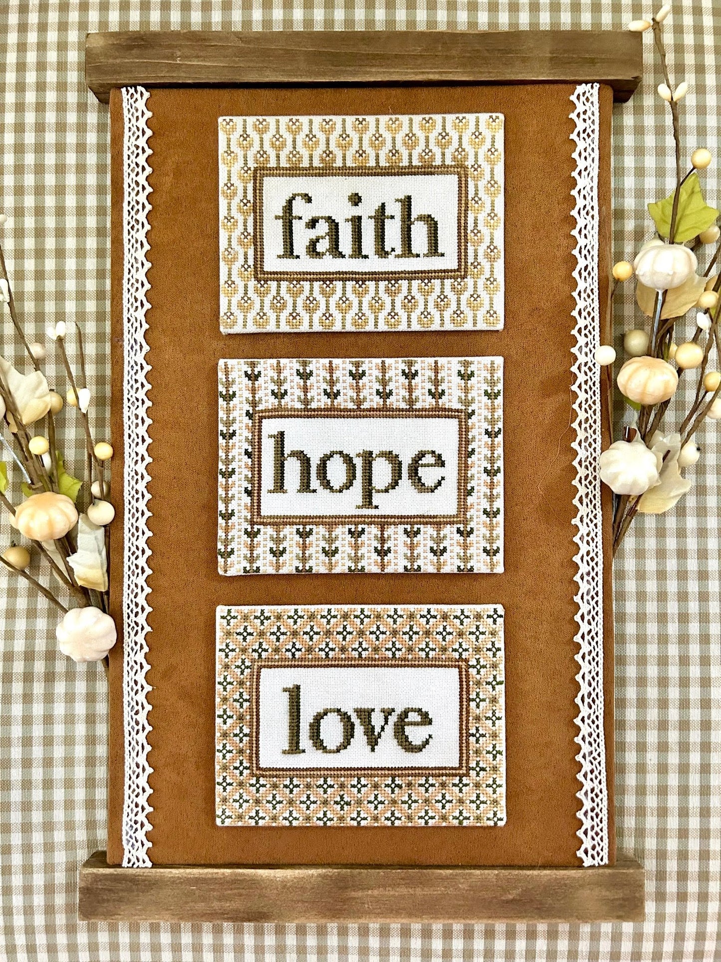 Faith, Hope, Love by Sweet Wing Studio for Needlework Marketplace
