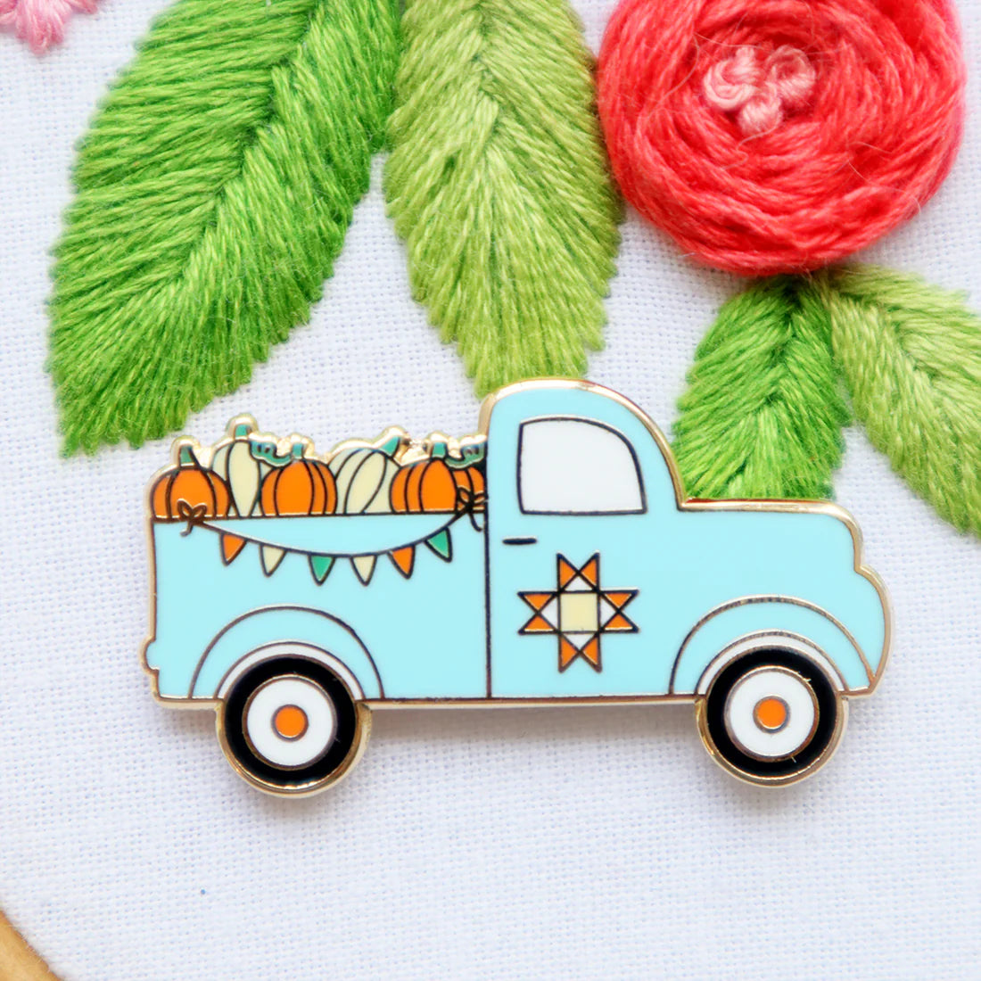 Fall Pumpkin Truck Needle Minder by Flamingo Toes