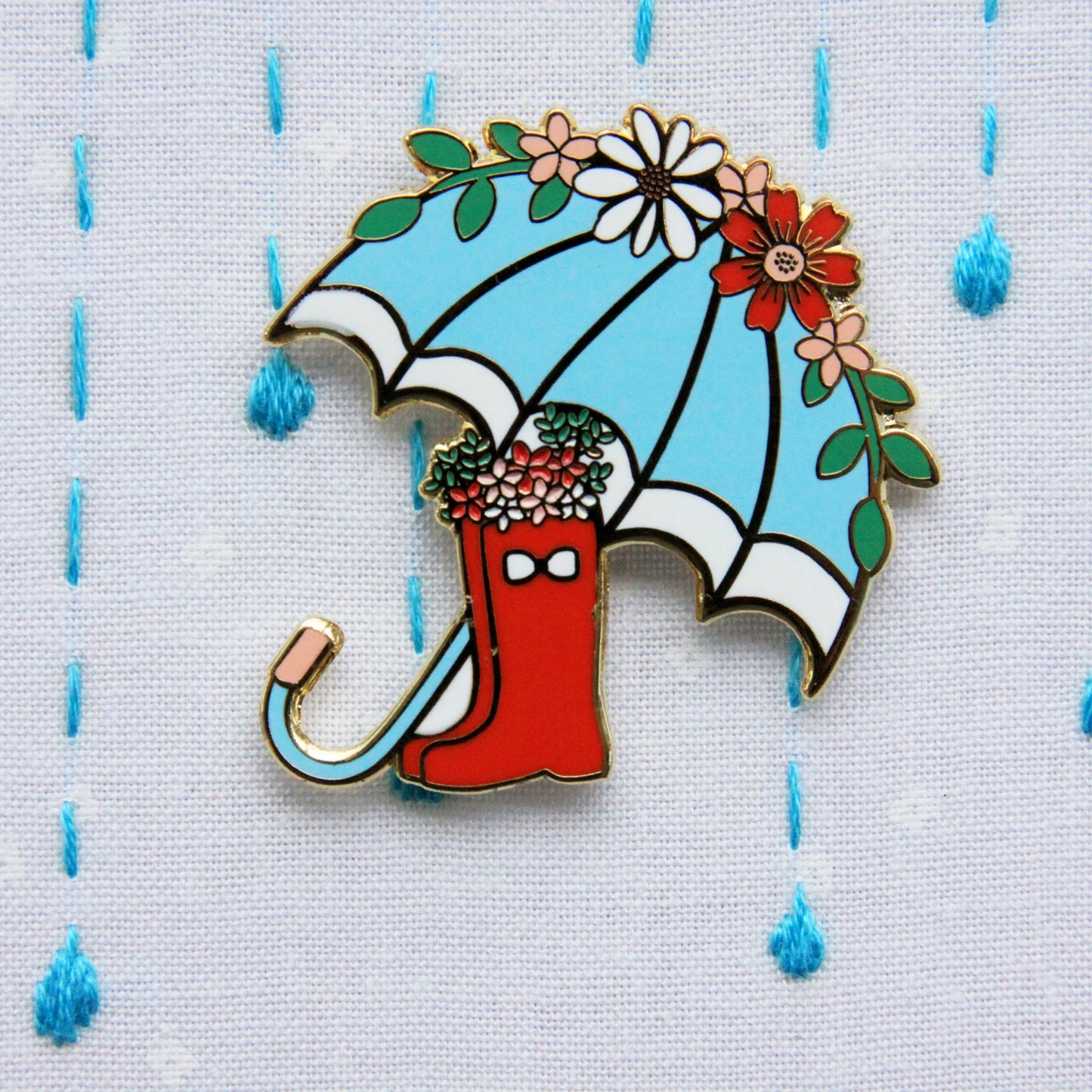 Floral Umbrella Needle Minder by Flamingo Toes