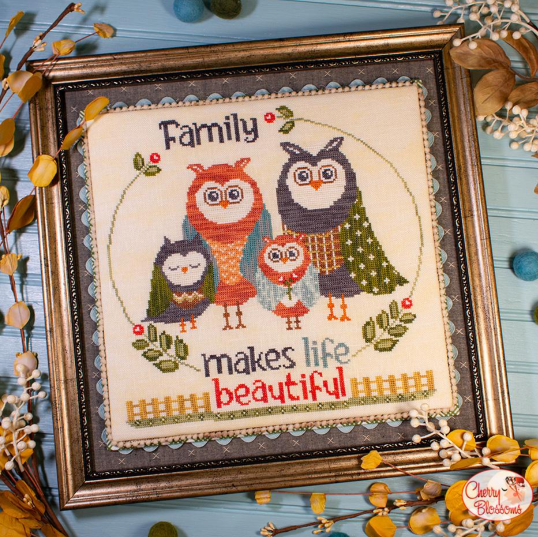 Family by Cherry Blossoms for Needlework Marketplace