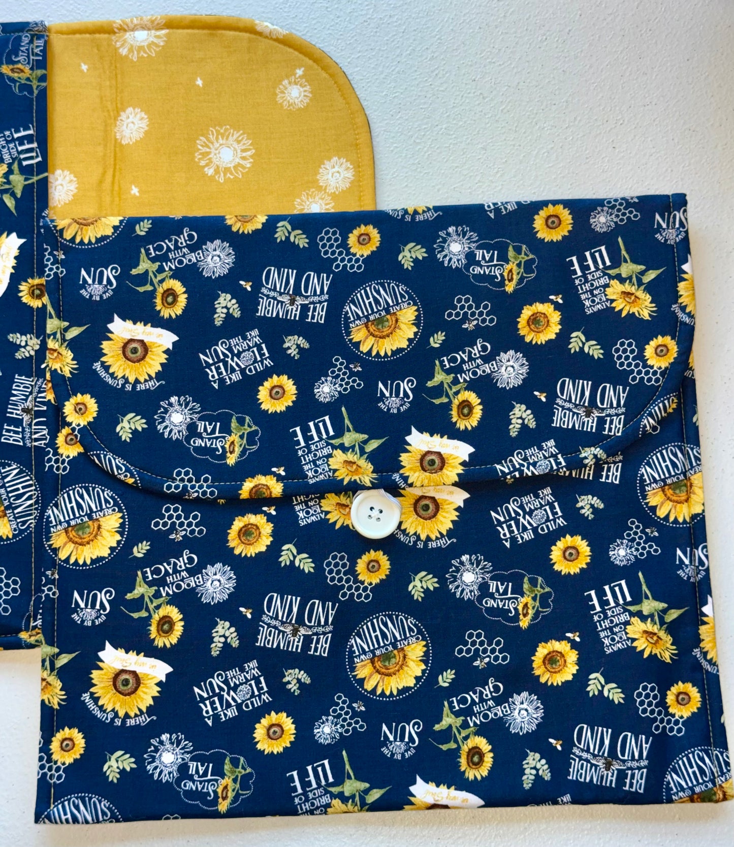 "Honey Bees and Flowers Please" Envelope Project Bag