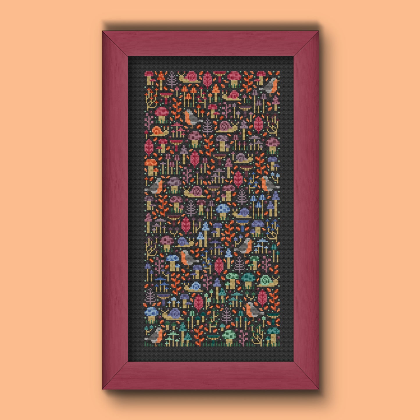✓ Fungi Garden by Una Buena Pieza-Cross Stitch-Una Buena Pieza-Millennial Fabrics