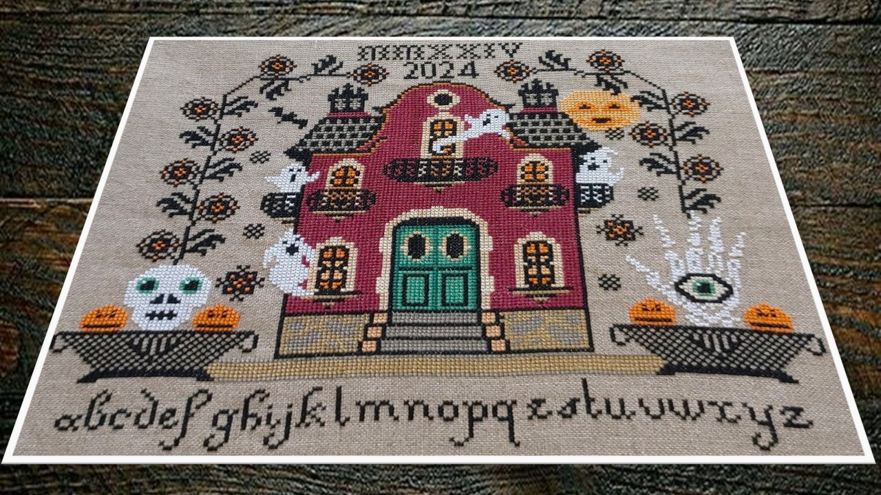 Haunted Mansion of the Cursed Creek by Twin Peak Primitives for Needlework Marketplace