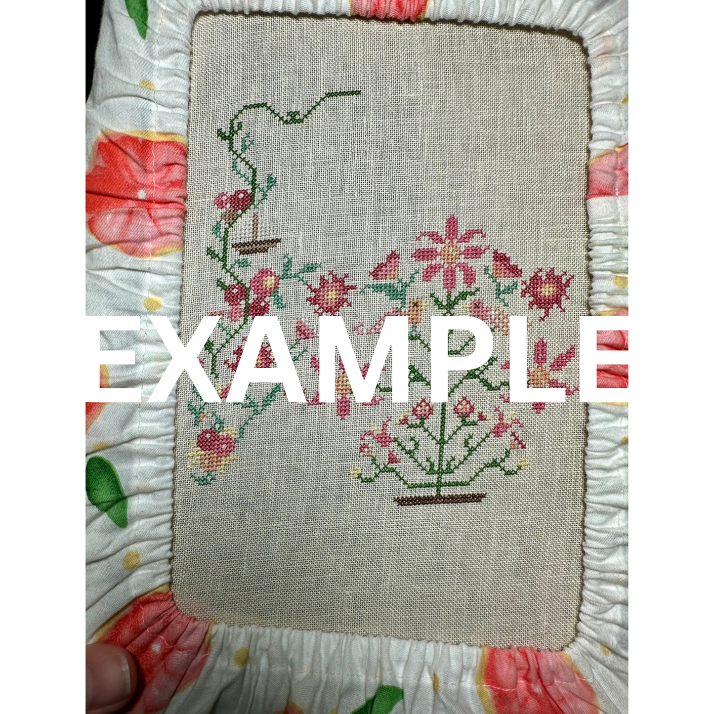 Pink and Blue Floral Grime Guard for Q-Snap Frame