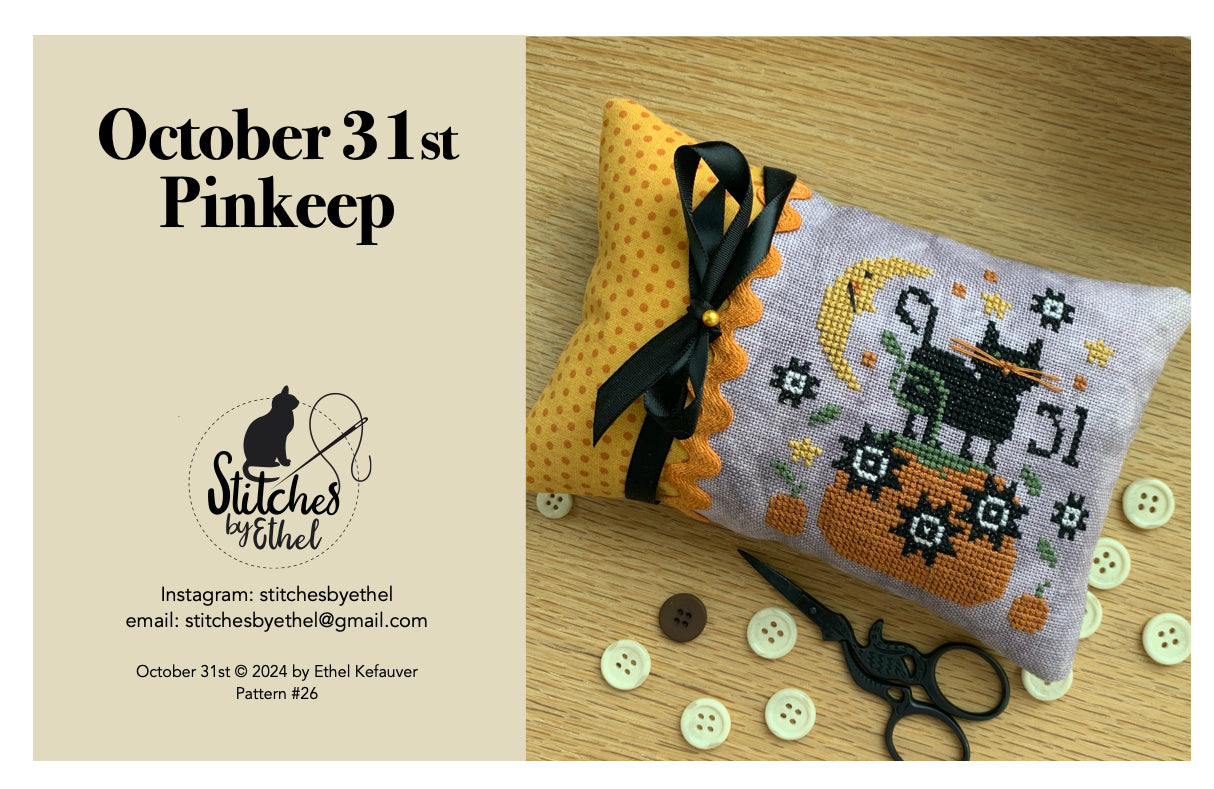 ✓ October 31st Pinkeep by Stitches by Ethel