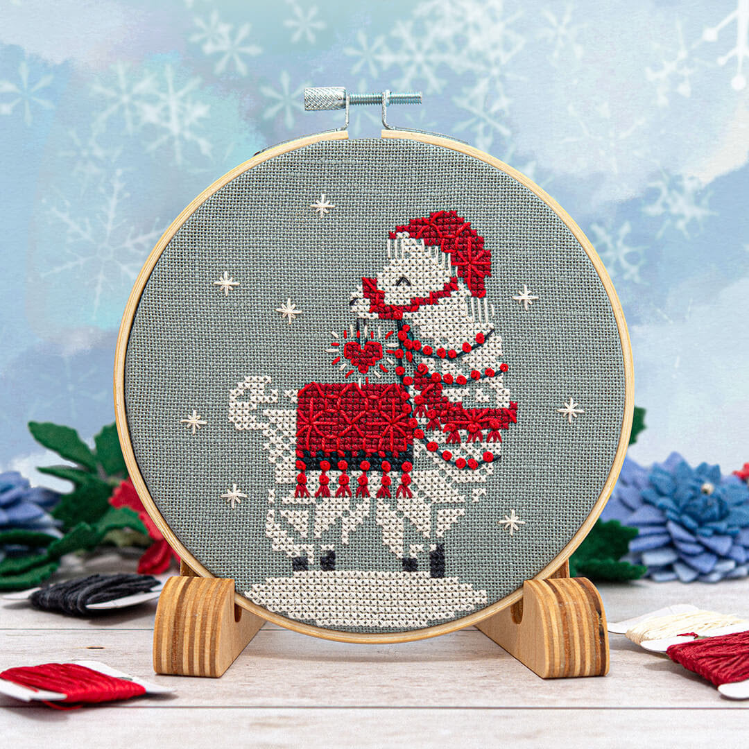 Snowflake Llama Ornament by Counting Puddles for Needlework Marketplace