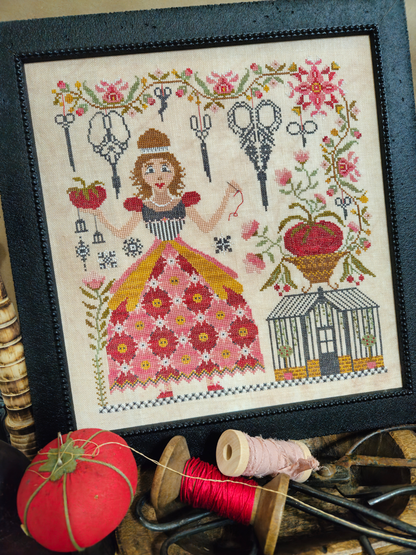Stitching Maiden by Quaint Rose NeedleArts for Needlework Marketplace