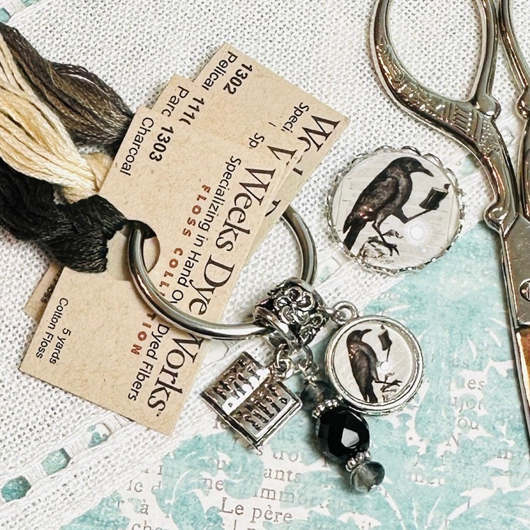 Raven Thread Keep and Minder Set by My Big Toe for Needlework Marketplace