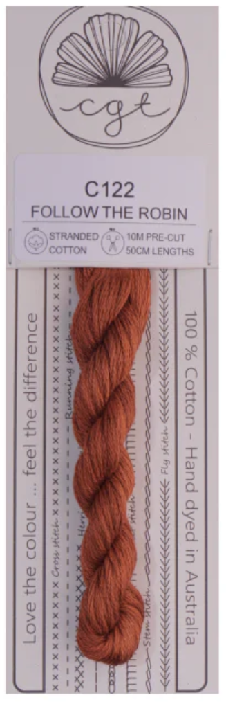 C122 Follow the Robin (Secret Garden Collection) | 6 Strand Embroidery Floss by Cottage Garden Threads