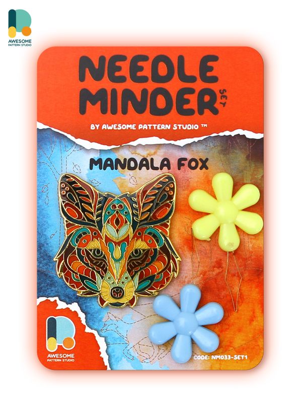 *Preorder* Mandala Fox Needle Minder by Awesome Pattern Studio