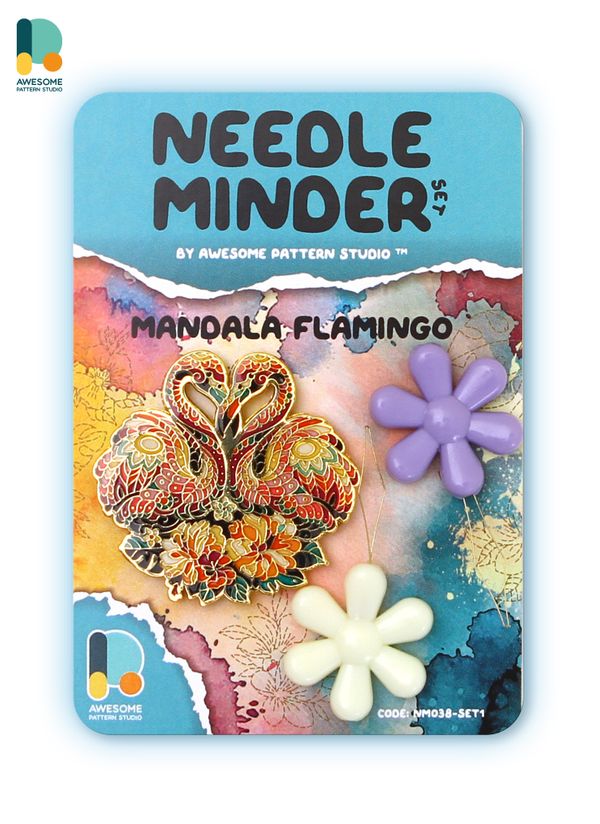 *Preorder* Mandala Flamingo Needle Minder by Awesome Pattern Studio