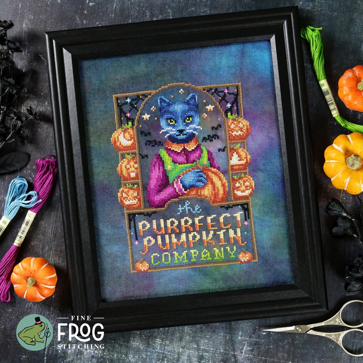 Purrfect Pumpkin Co by Fine Frog Stitching