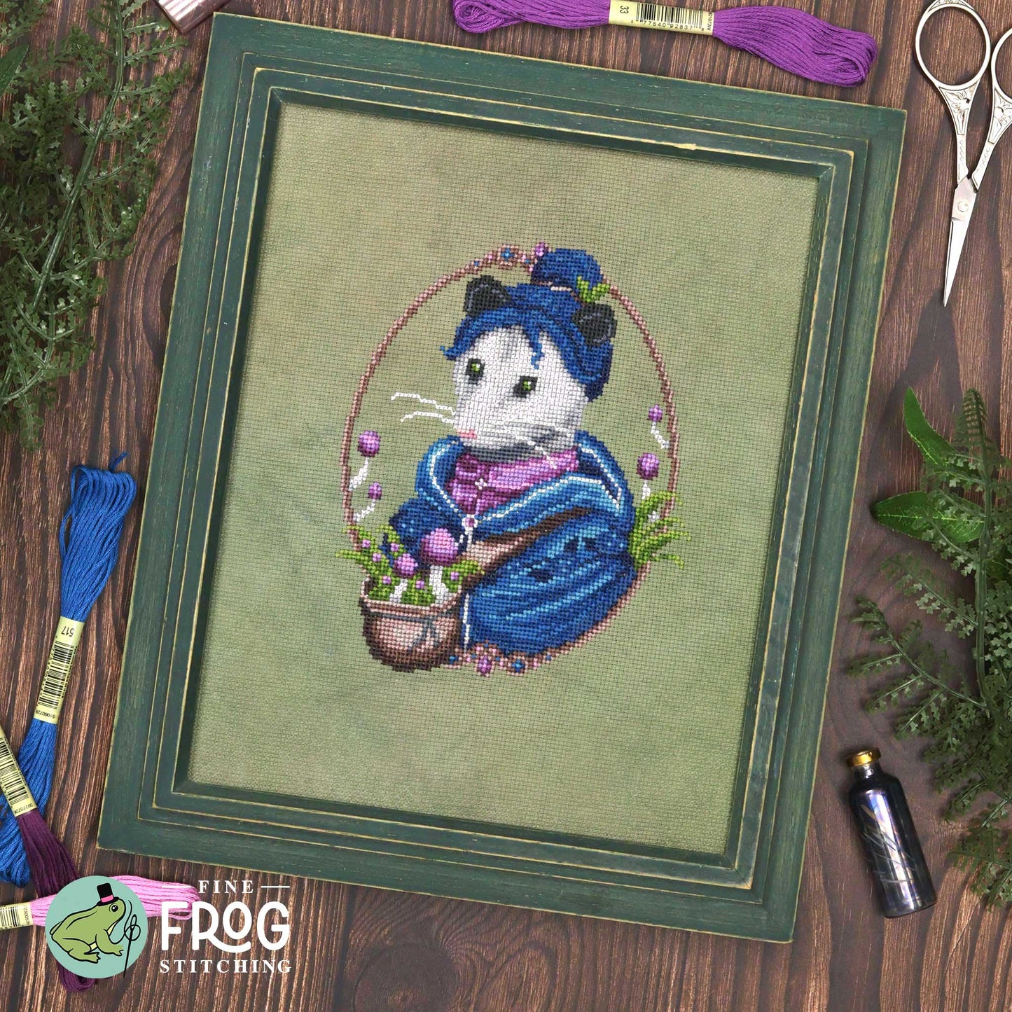 Opossum Forager by Fine Frog Stitching