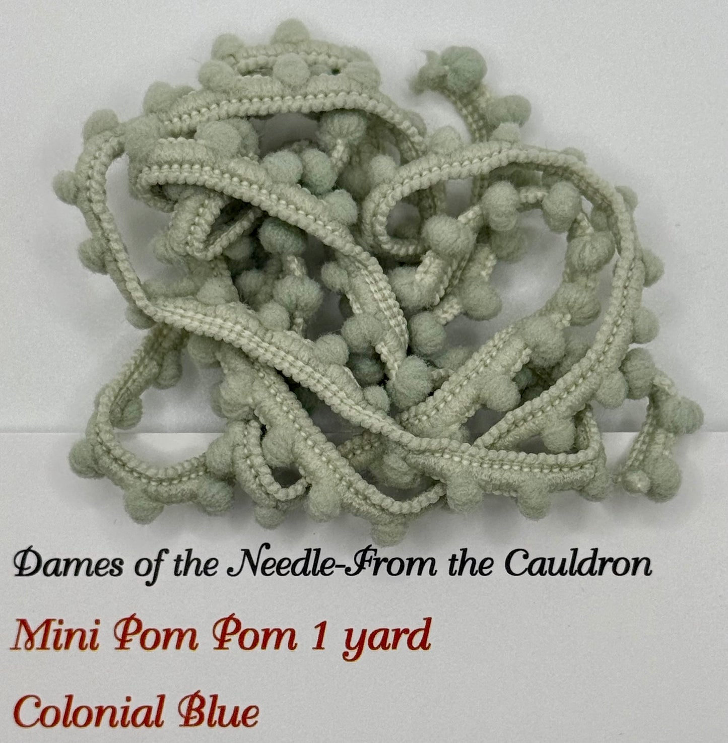 "Colonial Blue" Mini Pom Pom Trim by Dames of the Needle