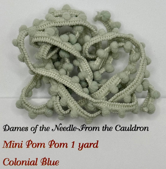 "Colonial Blue" Mini Pom Pom Trim by Dames of the Needle