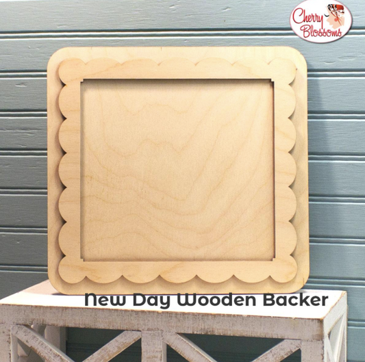 New Day Wooden Backer by Cherry Blossoms