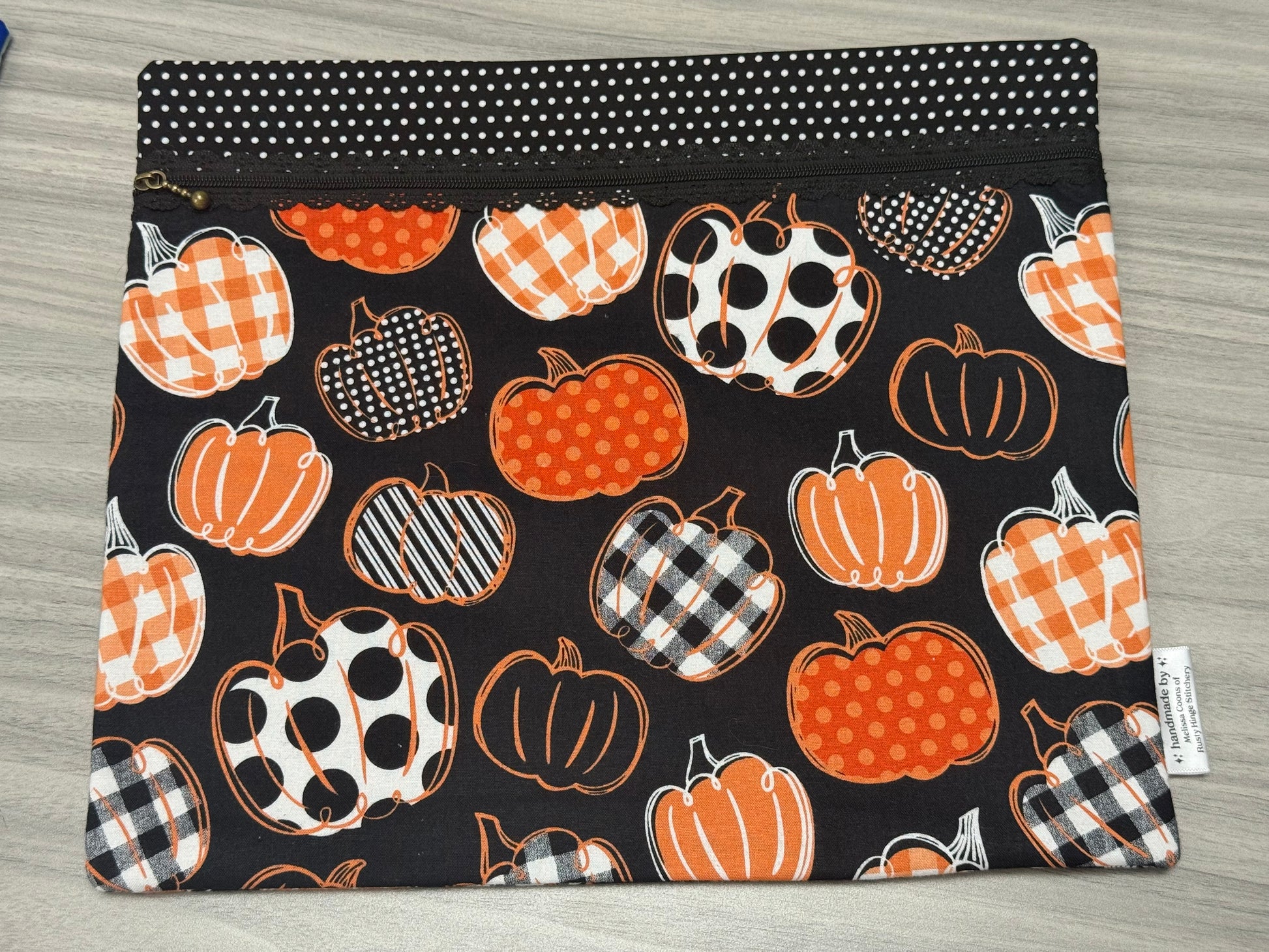 Black Top Pumpkin Traditional Project Bag-Millennial Fabrics-Millennial Fabrics