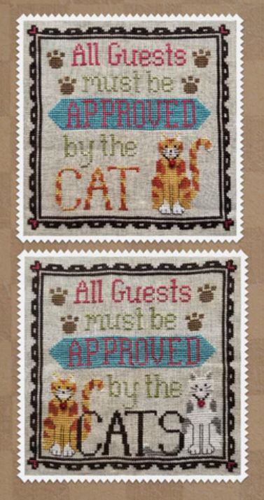 ✓ Cat Owner's Welcome by Waxing Moon Designs-Cross Stitch-Waxing Moon Designs-Millennial Fabrics